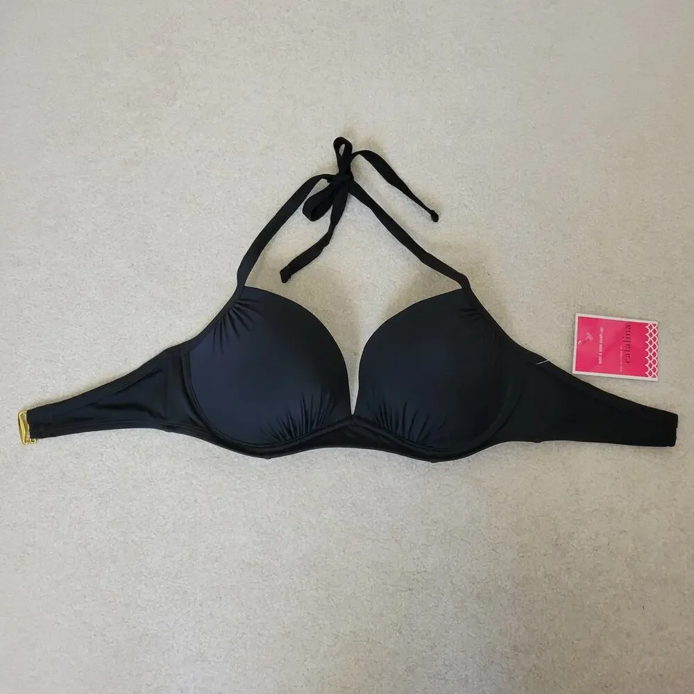 NWT Collection By Catalina Size 32/34D Add A Size Bikini Top Underwire Push Up
